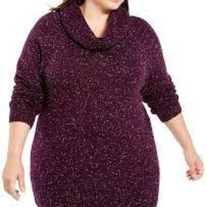 GUC Plus Size Calvin Klein Purple Space-Dye Cowl Neck Sweater – Size 2X